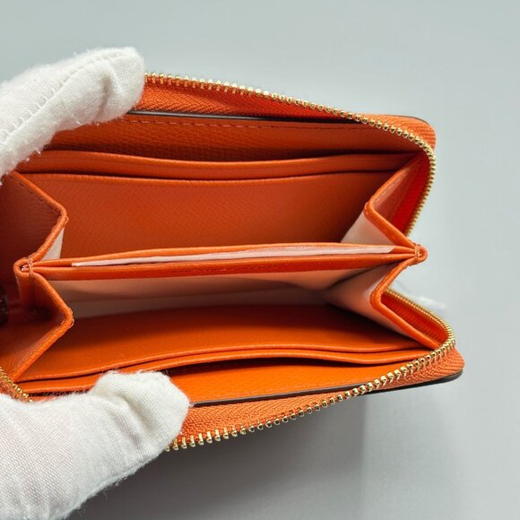 Michael Kors Jet Set Orange Punch Small Zip Around Card Case Wallet NEW - Picture 8 of 12